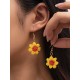 Contrast Color Flower Shape Earrings Accessories Drop Earrings