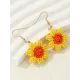 Contrast Color Flower Shape Earrings Accessories Drop Earrings