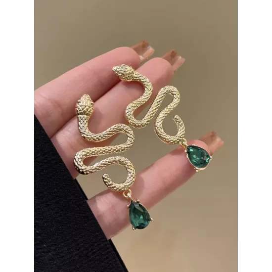 Contrast Color Snake Shape Earrings Accessories