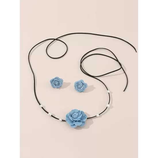 Beaded Flower Shape Necklaces Accessories Earrings Accessories Dainty Necklace