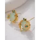 Flower Shape Rhine Stones Earrings Accessories