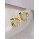 Flower Shape Rhine Stones Earrings Accessories