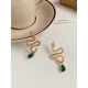 Contrast Color Rhinestone Snake Shape Earrings Accessories