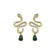 Contrast Color Rhinestone Snake Shape Earrings Accessories