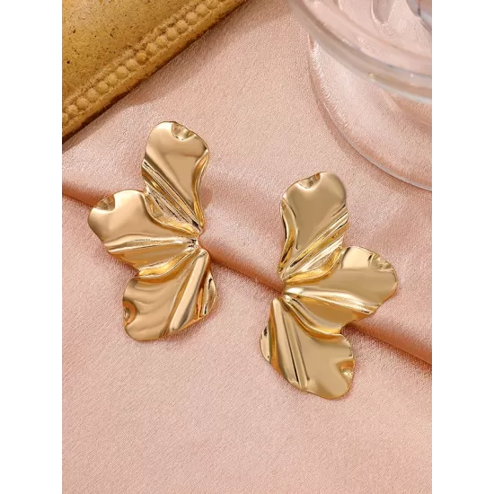 Flower Shape Solid Color Earrings Accessories