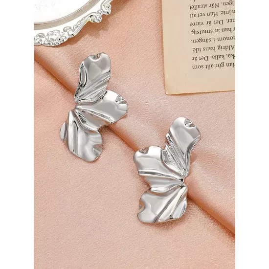 Flower Shape Solid Color Earrings Accessories