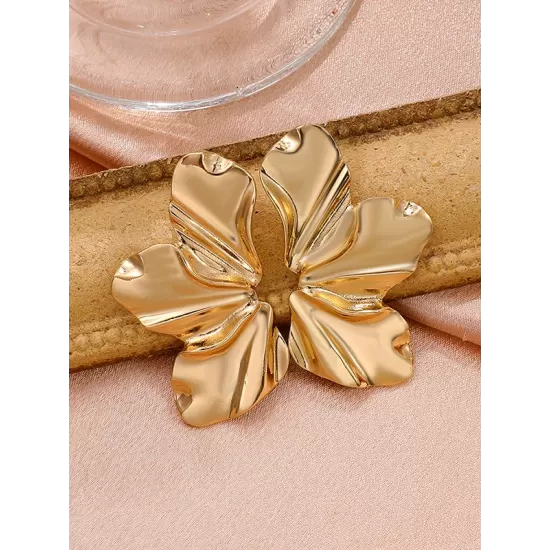 Flower Shape Solid Color Earrings Accessories