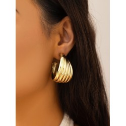 Geometric Solid Color Normcore Earrings Accessories