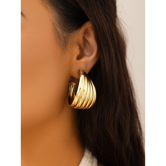 Geometric Solid Color Normcore Earrings Accessories