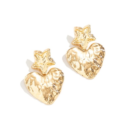 Heart Shape Solid Color Star Shape Normcore Earrings Accessories