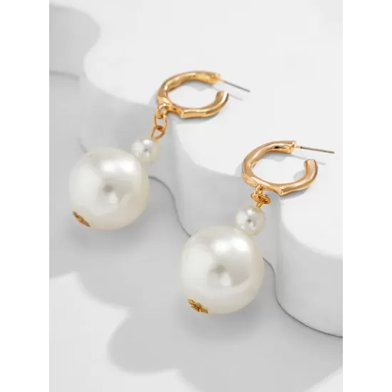 Beaded Pearls Earrings Accessories Drop Earrings