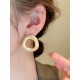 Geometric Hollow Solid Color Normcore Earrings Accessories