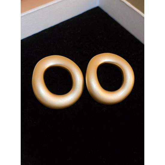 Geometric Hollow Solid Color Normcore Earrings Accessories