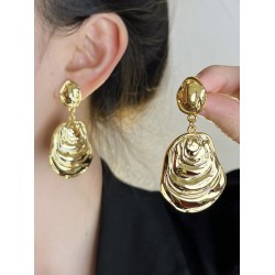 Geometric Pleated Solid Color Earrings Accessories Drop Earrings