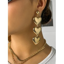 Heart Shape Solid Color Earrings Accessories Drop Earrings