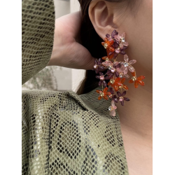 Flower-Embellished Beaded Handmade Earrings Accessories