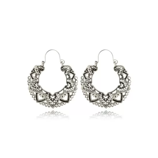 Vintage Alloy Hollow Flower Earrings