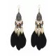 National Original 5 Colors Feather Tassels Beads Chains 6 Colors Earrings