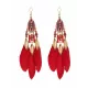 National Original 5 Colors Feather Tassels Beads Chains 6 Colors Earrings