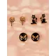 Halloween Pumpkin Skeleton Bat Earrings