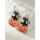 Halloween Pumpkin Spider Bat Earrings