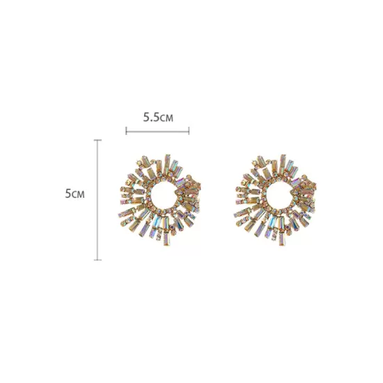 Statement Multi-Colored Rhinestone Earrings Accessories