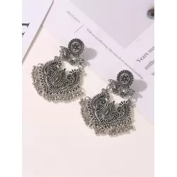 Retro Palace Style Exaggerated Carved Earrings