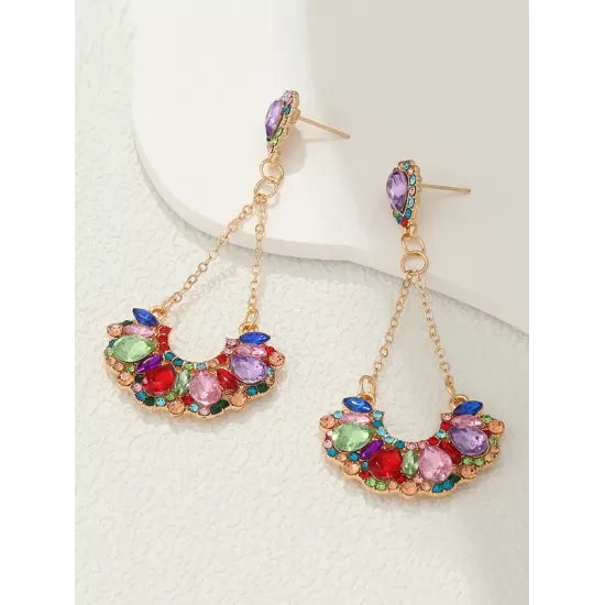 Statement Contrast Color Geometric Earrings Accessories