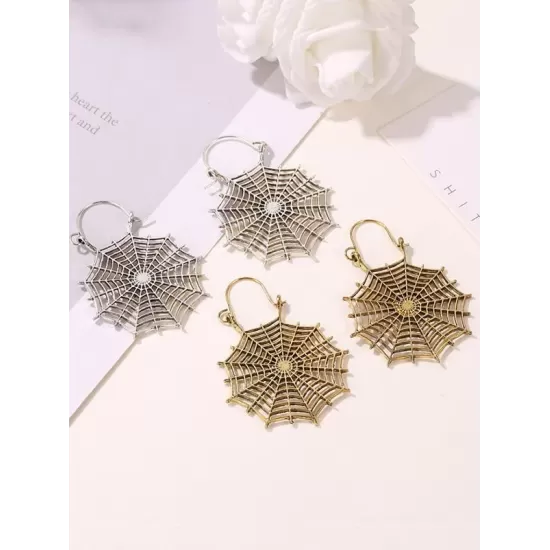 Vintage Openwork Spider Web Earrings