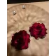 Vintage Red Rose Floral Pearl Earrings Accessories