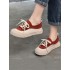 Contrast Color Lace-Up Platform Shoes Casual Shoes