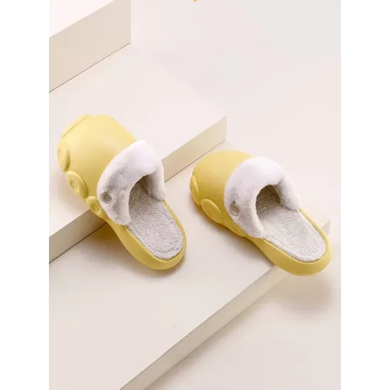 Warm Removable Washable Waterproof Thick-Soled Cotton Slippers