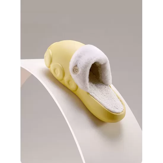 Warm Removable Washable Waterproof Thick-Soled Cotton Slippers