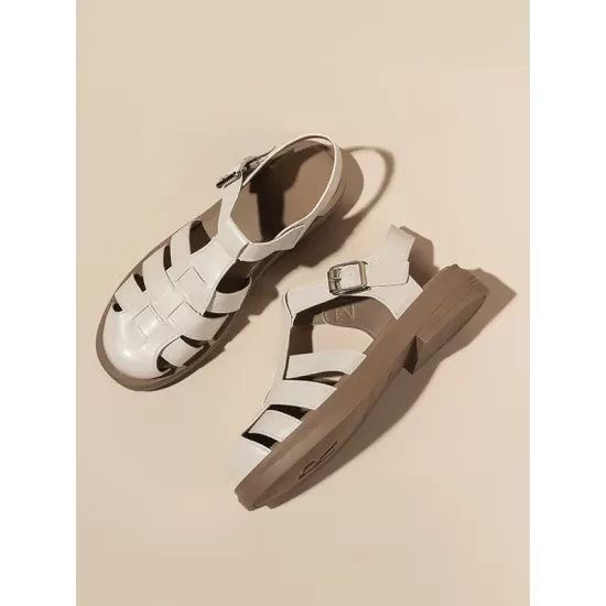 Hollow Round-Toe Sandals Gladiators