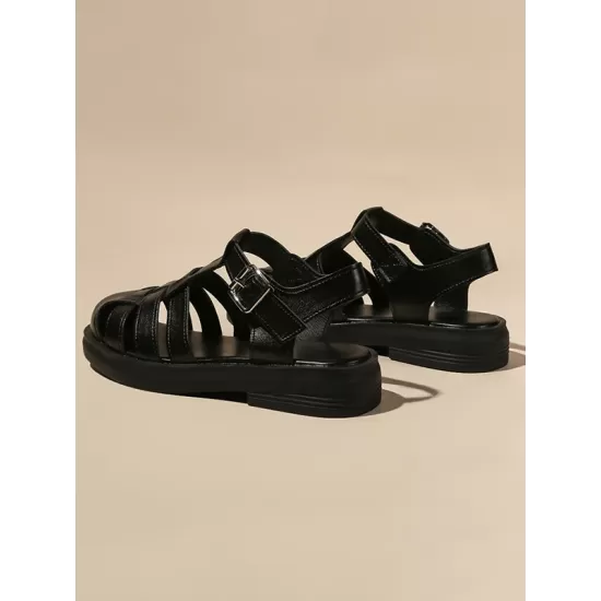 Hollow Round-Toe Sandals Gladiators