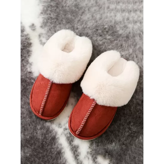 Indoor Warm Faux Fur Non-Slip Keep Warm Slippers