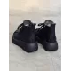 Vintage Cow Leather Wool Boots Platform Shoes