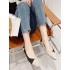 Contrast Color Pointed-Toe Split-Joint V-Cut Flats Flat Shoes