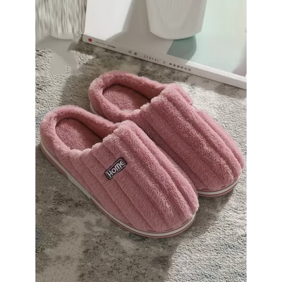 Indoor Warm Non-Slip Solid Color Slippers