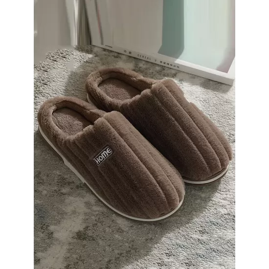 Indoor Warm Non-Slip Solid Color Slippers