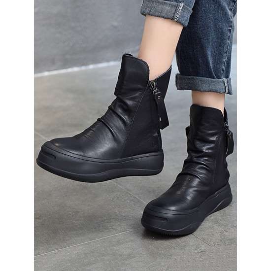 Original Irregular Casual Zipper Booties