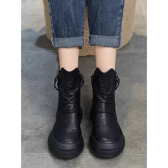 Original Irregular Casual Zipper Booties