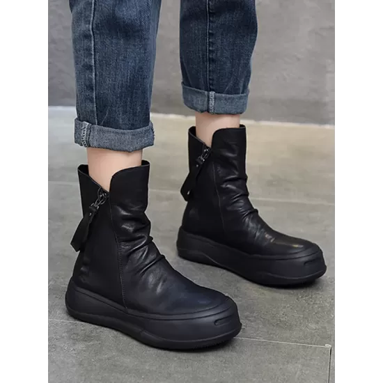 Original Irregular Casual Zipper Booties