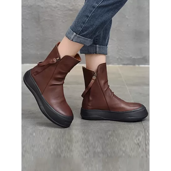 Original Irregular Casual Zipper Booties