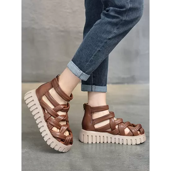 Casual Hollow Gladiator Shoes Platform Sandals