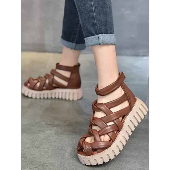 Casual Hollow Gladiator Shoes Platform Sandals