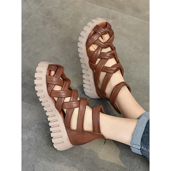 Casual Hollow Gladiator Shoes Platform Sandals