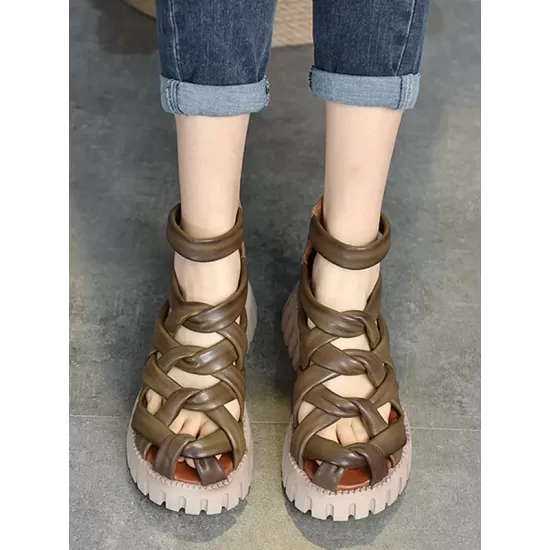 Casual Hollow Gladiator Shoes Platform Sandals