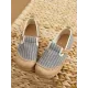 Straw Knitting Striped Flat Shoes Casual Shoes