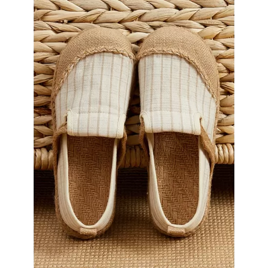 Straw Knitting Striped Flat Shoes Casual Shoes